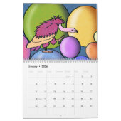 12か月カレンダーの子供っぽいスタイルスケッチ カレンダー (1月 2026)