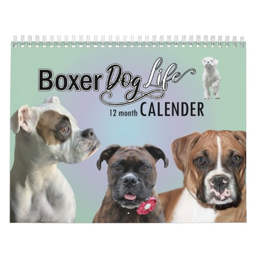 12か月ボクサー犬のライフカレンダー カレンダー (カバー)