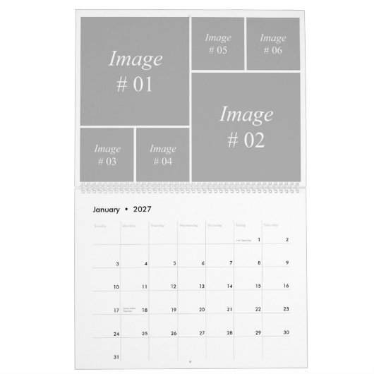 12か月instagramコレクションテンプレート カレンダー (1月 2027)