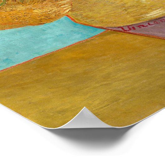 12つのひまわり付き花瓶 | Vanゴッホ | ポスター (角)