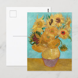 12つのひまわり付き花瓶 | Vanゴッホ | ポストカード