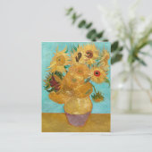 12つのひまわり付き花瓶 | Vanゴッホ | ポストカード (スタンド正面)