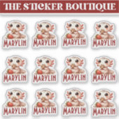 12で1つの可愛い名前をカスタムするスナックタイムアクソロトル シール (正面)