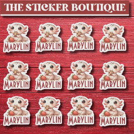 12で1つの可愛い名前をカスタムするスナックタイムアクソロトル シール