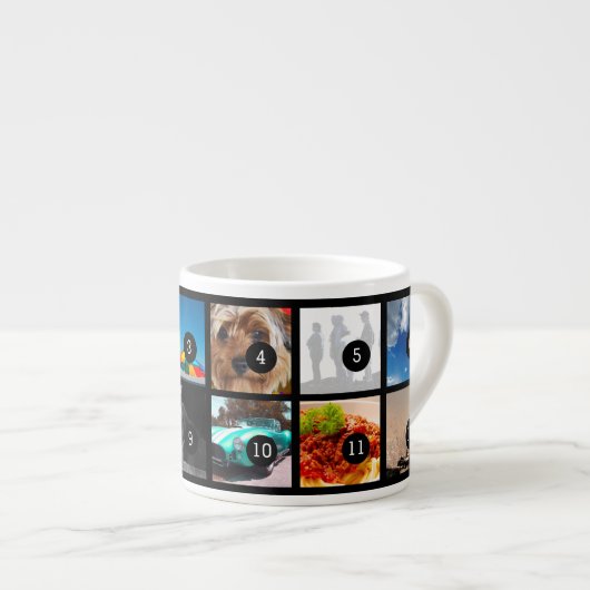 12のイメージとあなた自身の小型写真アルバムを作成して下さい! エスプレッソカップ (正面右)