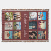 12のカスタムフォトコラージュ家族の友だちを作成 スローブランケット (正面)