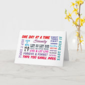 12のステップ回復スローガンの挨拶状 カード (黄色い花)