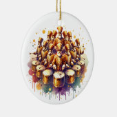 12のドラマズドラミング12のクリスマス日 セラミックオーナメント (右)