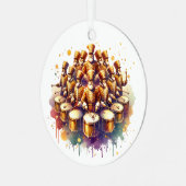 12のドラマズドラミング12のクリスマス日 メタルオーナメント (正面左)