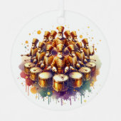 12のドラマズドラミング12のクリスマス日 メタルオーナメント (正面)