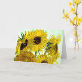 12のヒマワリが付いているつぼ、ゴッホのファインアート カード (黄色い花)