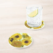 12のヒマワリが付いているつぼ、ゴッホのファインアート コースター (側面)