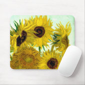 12のヒマワリが付いているつぼ、ゴッホのファインアート マウスパッド (マウス)