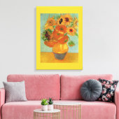 12のヒマワリと花瓶ビンセント・ファン・ゴア。 キャンバスプリント (インサイチュ (リビング))