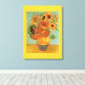 12のヒマワリと花瓶ビンセント・ファン・ゴア。 キャンバスプリント (インサイチュ (ウッドフロア))