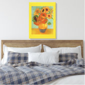 12のヒマワリと花瓶ビンセント・ファン・ゴア。 キャンバスプリント (インサイチュ (寝室))