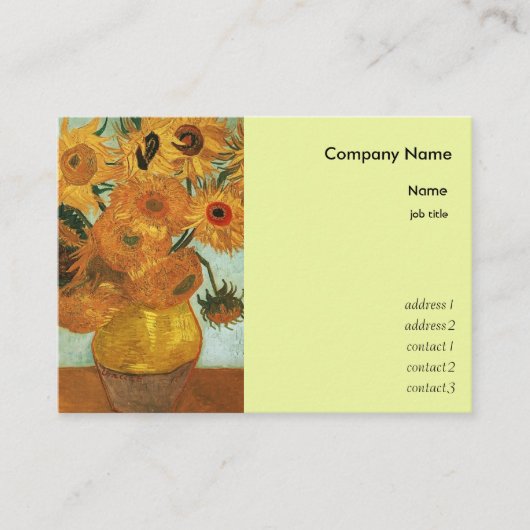 12のヒマワリと花瓶ビンセント・ファン・ゴア 名刺 (正面)