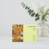 12のヒマワリと花瓶ビンセント・ファン・ゴア 名刺 (スタンド正面)