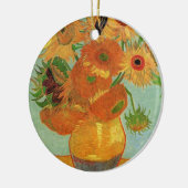 12のヒマワリの花瓶、ビンセント・ヴァン・ゴッホ。 セラミックオーナメント (左)