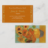 12のヒマワリの花瓶、ビンセント・ヴァン・ゴッホ。 名刺 (正面/裏面)