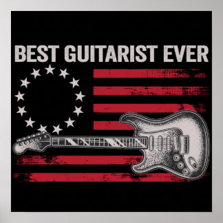 12のレトロなアメリカのベッツィ・ロス旗音楽ギタリストお父さん ポスター