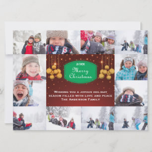 12の写真のメリークリスマスのコラージュ6x8Christmasカード シーズンカード