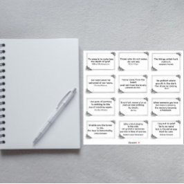 12の悲しみ引用文のバラフレームスケッチ シール