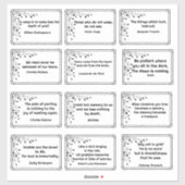 12の悲しみ引用文植物学コーナーフレームスケッチ シール (シート)