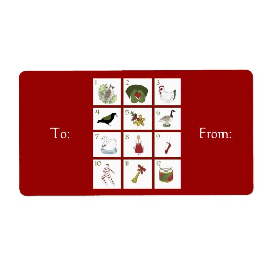 12の日のクリスマスギフトラベル ラベル (正面)