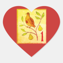 12の日のクリスマスハート形のシール