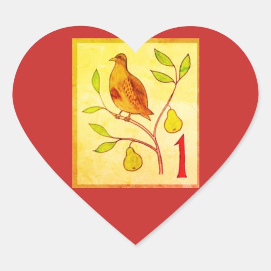 12の日のクリスマスハート形のシール ハートシール (正面)