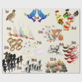 12の日のクリスマスラッピング紙 ラッピングペーパー (フラット)