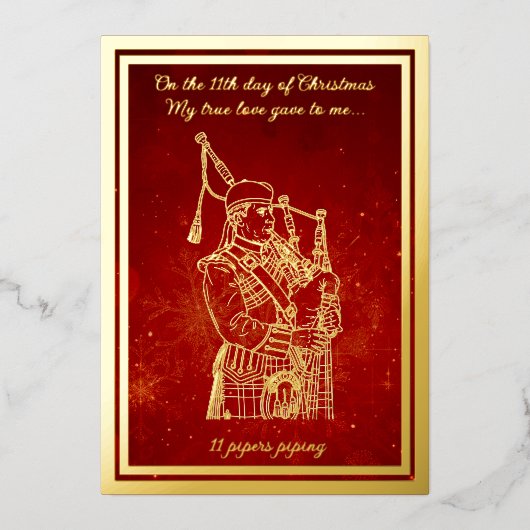 12の日のクリスマス、ピアス配管 箔シーズンカード (正面)