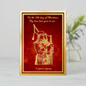 12の日のクリスマス、ピアス配管 箔シーズンカード (立ち正面)