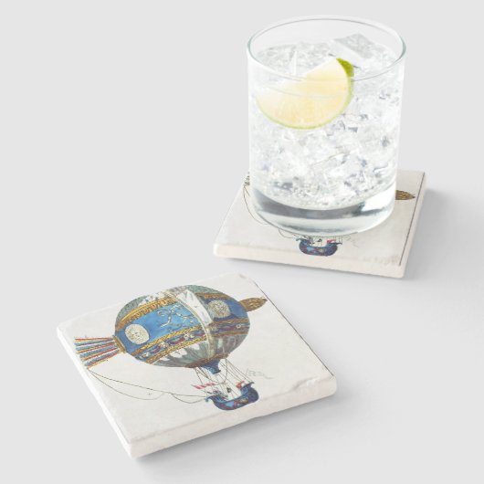 12の直径が付いている熱気球のために設計して下さい ストーンコースター (横)