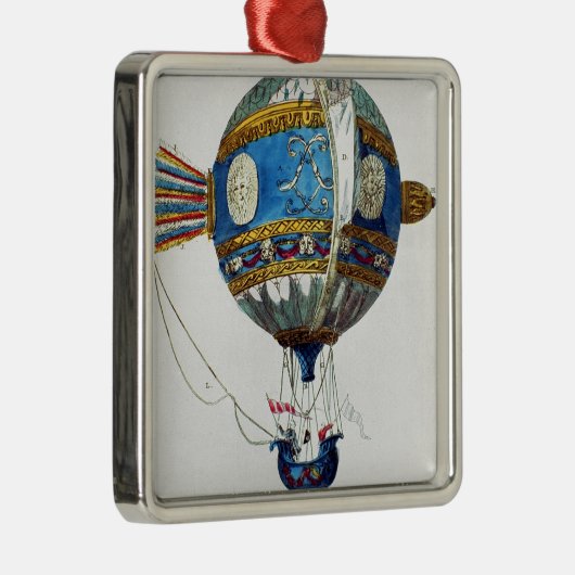 12の直径が付いている熱気球のために設計して下さい メタルオーナメント (右)