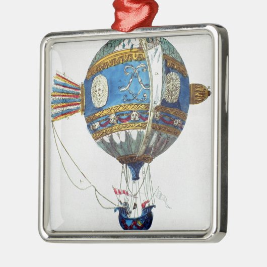 12の直径が付いている熱気球のために設計して下さい メタルオーナメント (左)