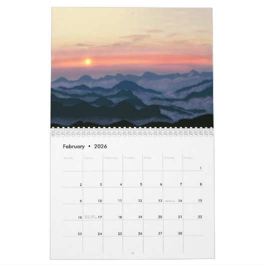 12の風景 カレンダー (2月 2026)