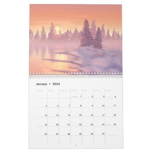 12の風景 カレンダー (1月 2026)