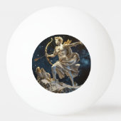 12の〔占星術の〕十二宮図シンボルや象徴の3D図 – 射手座 卓球ボール (正面)