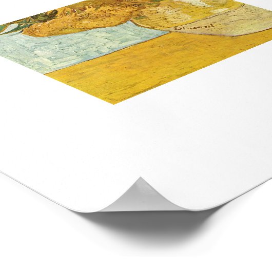 12ひまわり付き花瓶ファンゴッホオリジナル面 ポスター (角)