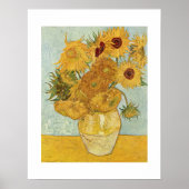 12ひまわり付き花瓶ファンゴッホオリジナル面 ポスター (正面)
