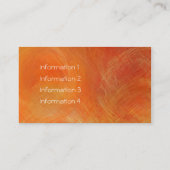 12を絵を描くオレンジレトロの抽象芸術 名刺 (裏面)