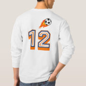 12アメリカンフットボールのサッカーファン選手スポーツ Tシャツ (裏面)