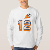 12アメリカンフットボールのサッカーファン選手スポーツ Tシャツ (正面)