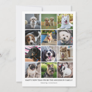 12インスタグラムモダン写真コラージュが新年を迎える シーズンカード