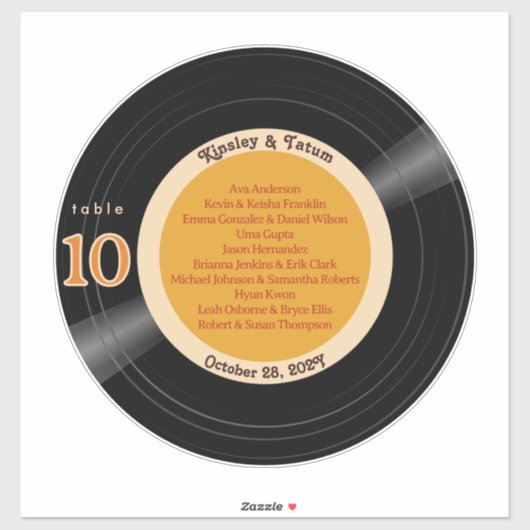 12インチビニールレコードアルバムGroovyオレンジのシーティングチャート シール (シート)