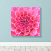 12インチx 12インチキャンバスプリント – ピンク色の花 キャンバスプリント (インサイチュ (ウッドフロア))