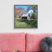 12インチx 12インチ素朴ログキャビン キャンバスプリント (インサイチュ (リビング))