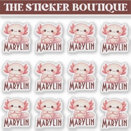 12インワンカワイイ名前をカスタムするスウィートアクソロトルパック シール (正面)